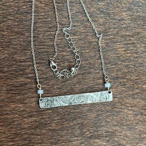 Elegant Western Silver Tolled Bar Necklace